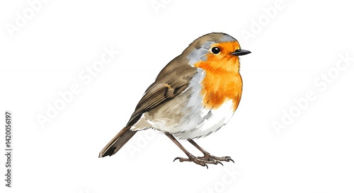 Watercolor robin bird painting detailed wildlife animal illustration for nature designs