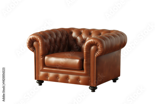 brown leather armchair