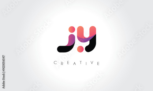 Creative JY Monogram with Colorful Contrast