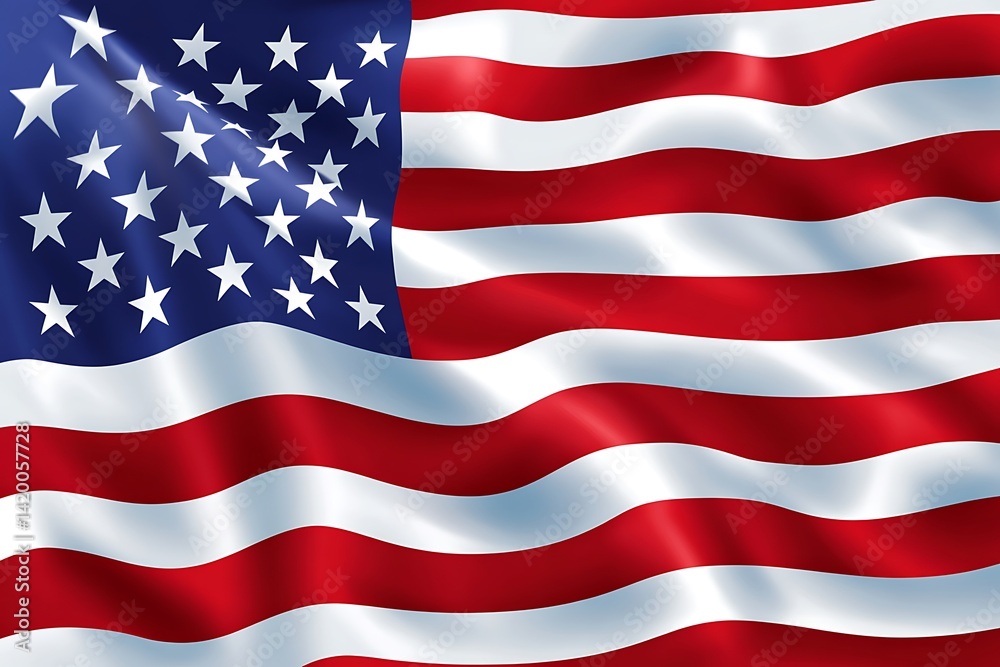 Naklejka premium A flag with red white and blue stripes