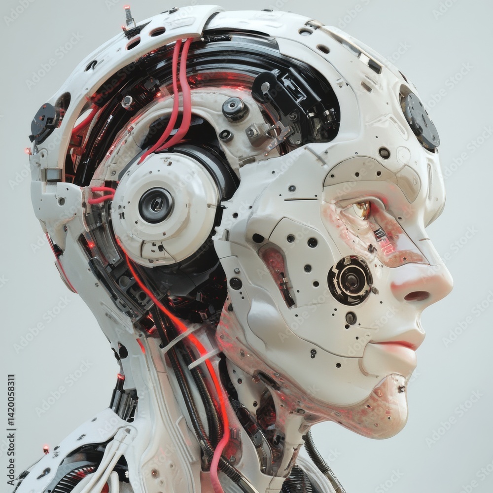 Futuristic Robot Design with Visible Internal Components and Details Futuristic Robot Design with Visible Internal Components and Details