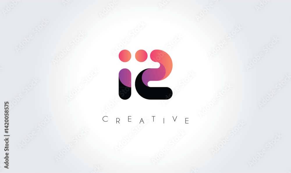 Creative IZ Monogram with Colorful Contrast Creative IZ Monogram with Colorful Contrast