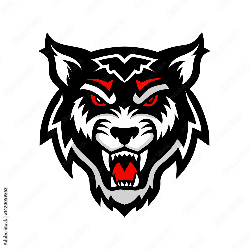 Obraz premium This is a bold and fierce animal tattoo mascot logo—perfect for sports teams, clubs, gaming avatars, or merchandise branding.