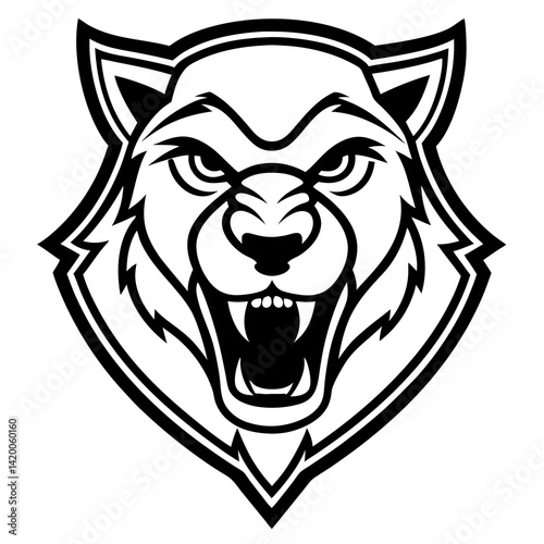 This is a bold and fierce animal tattoo mascot logo—perfect for sports teams, clubs, gaming avatars, or merchandise branding.