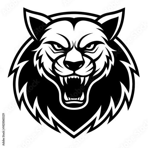 This is a bold and fierce animal tattoo mascot logo—perfect for sports teams, clubs, gaming avatars, or merchandise branding.