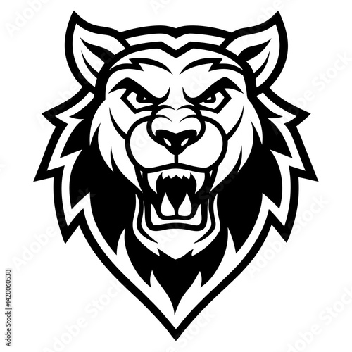 This is a bold and fierce animal tattoo mascot logo—perfect for sports teams, clubs, gaming avatars, or merchandise branding.