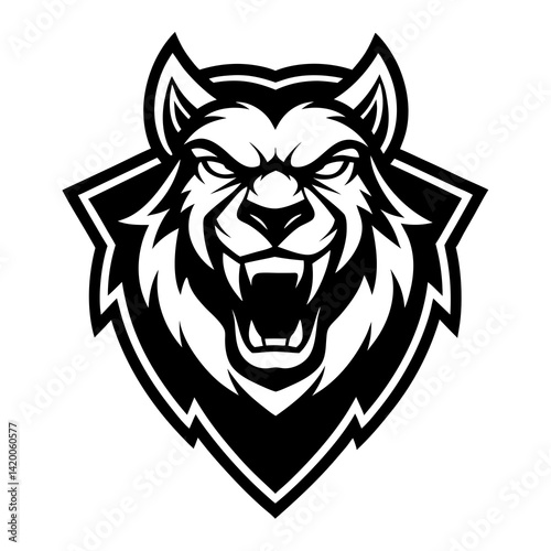 This is a bold and fierce animal tattoo mascot logo—perfect for sports teams, clubs, gaming avatars, or merchandise branding.