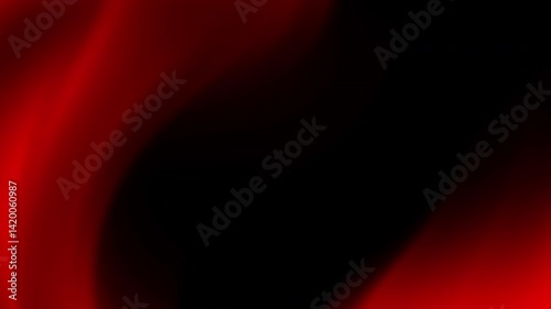 Abstract red and black wave design with smooth gradients and flowing shapes.