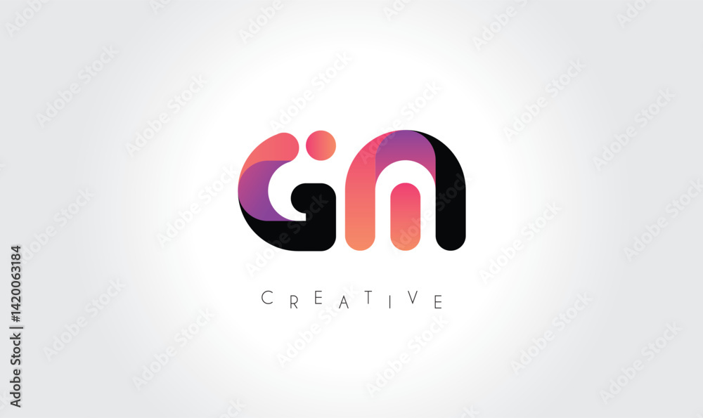 Creative GM Monogram with Colorful Contrast Creative GM Monogram with Colorful Contrast