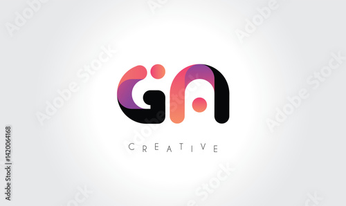 Creative GA Monogram with Colorful Contrast"