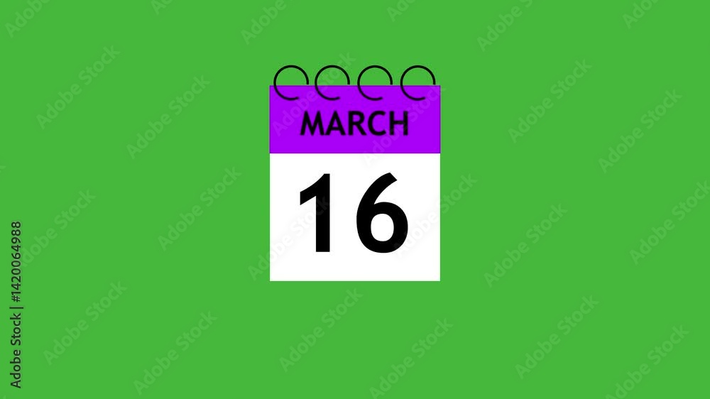 March Calender animation with black background. March Calender animation with black background.