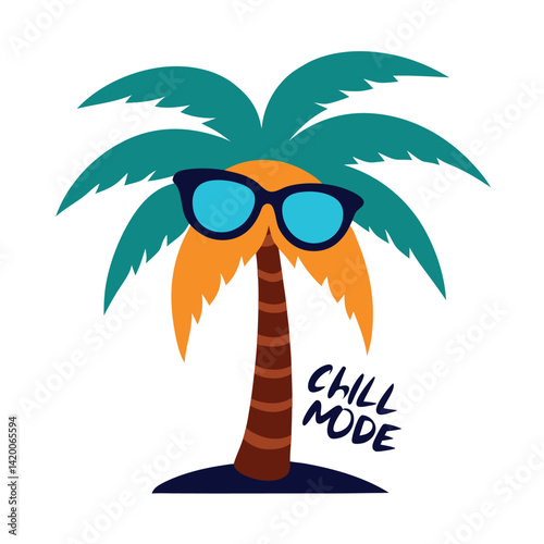 vector illustration of a tropical island