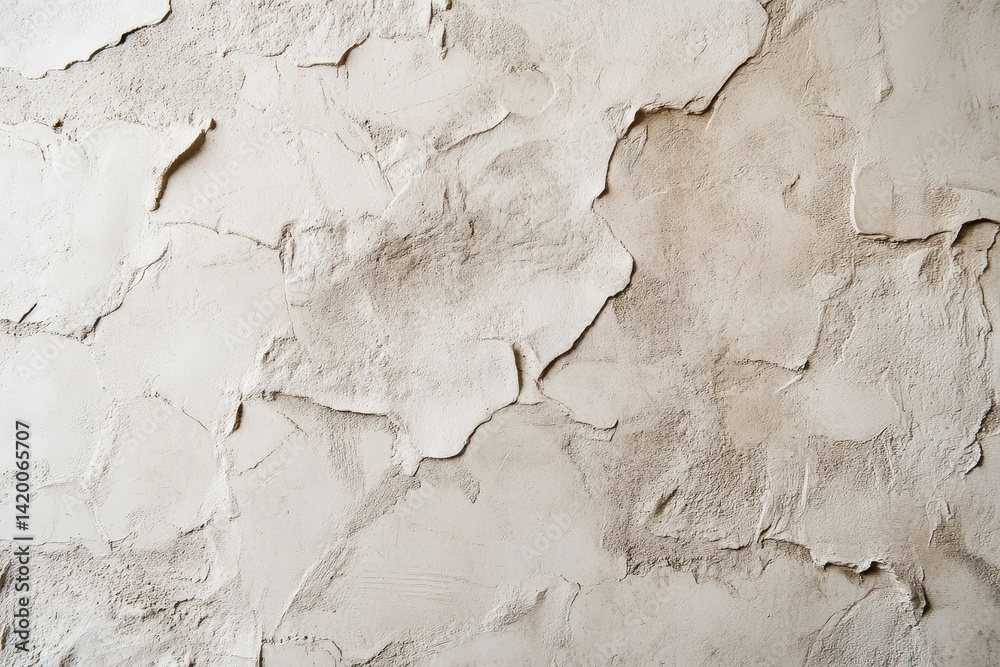 Obraz premium Textured light beige plaster wall surface.