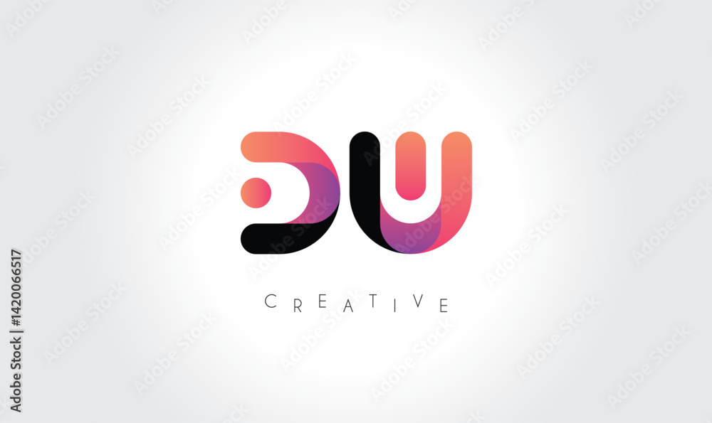 Creative DW Monogram with Colorful Contrast Creative DW Monogram with Colorful Contrast