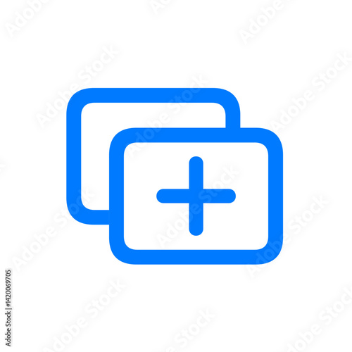 Plus Rectangle on Rectangle Icon