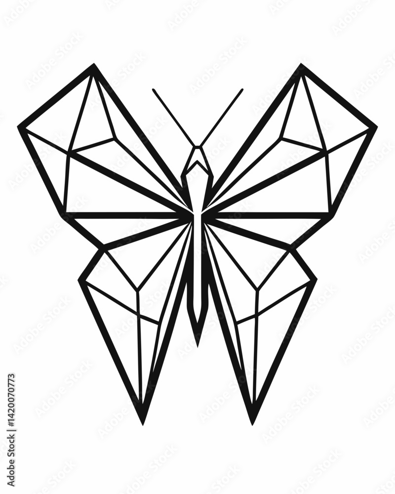 Geometric Butterfly Wireframe Illustration for Modern Digital Art Projects. Geometric Butterfly Wireframe Illustration for Modern Digital Art Projects.