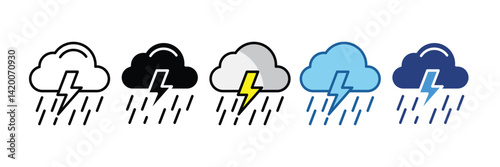 Thunderstorm  Icon Element For Design