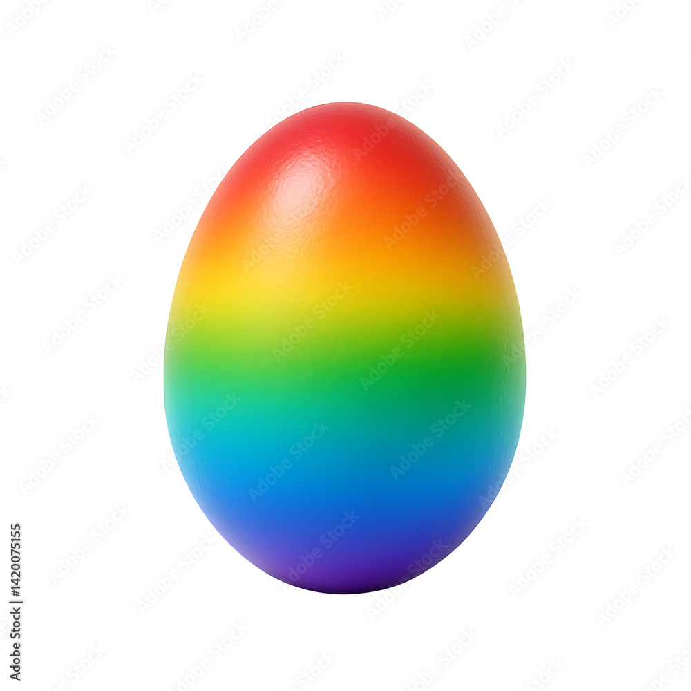 Rainbow Easter Egg Isolated on Transparent Background Rainbow Easter Egg Isolated on Transparent Background