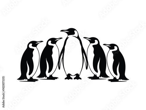 Penguin Family Love Cute Parent Baby silhouette
