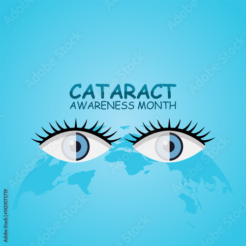 Vector graphic of Cataract Awareness Month for Cataract Awareness Month celebration.