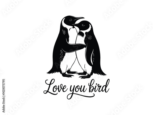 Penguin Family Love Cute Parent Baby silhouette