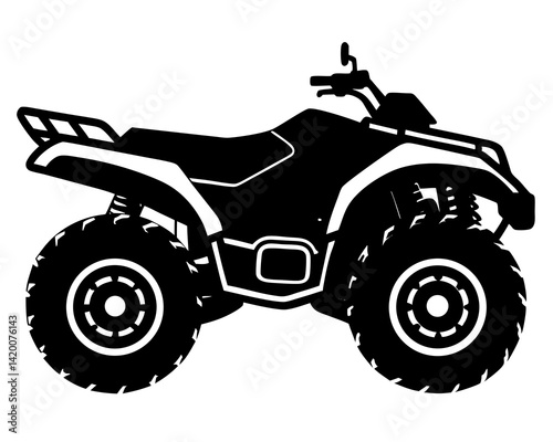 ATV Quad bike vector silhouette illustration isolated on white background