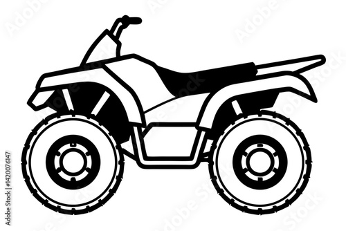 ATV Quad bike vector silhouette illustration isolated on white background