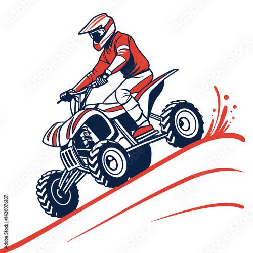 ATV Quad bike vector silhouette illustration isolated on white background