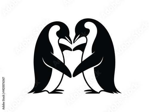 Penguin Family Love Cute Parent Baby silhouette