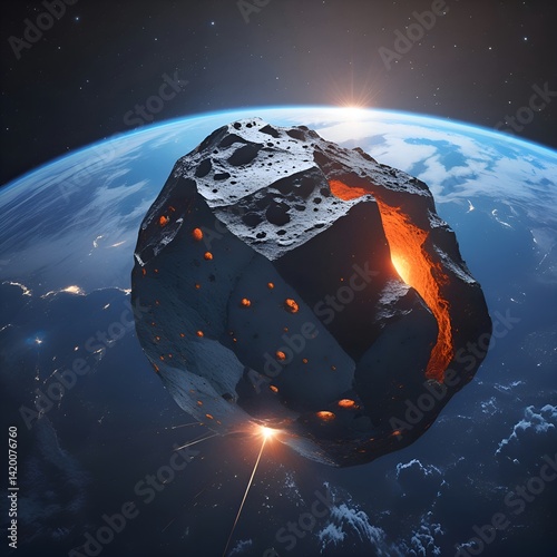 meteorite flies past Earth