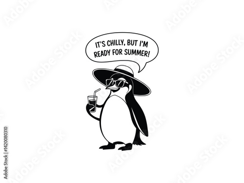 Casual Penguin Vacation Style Cute silhouette