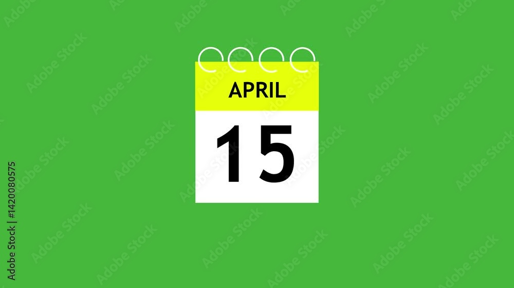 April month calender. calender simple icon animation date change time month. Boost your productivity and impress clients with this sophisticated calendar animation. Date counting calendar.