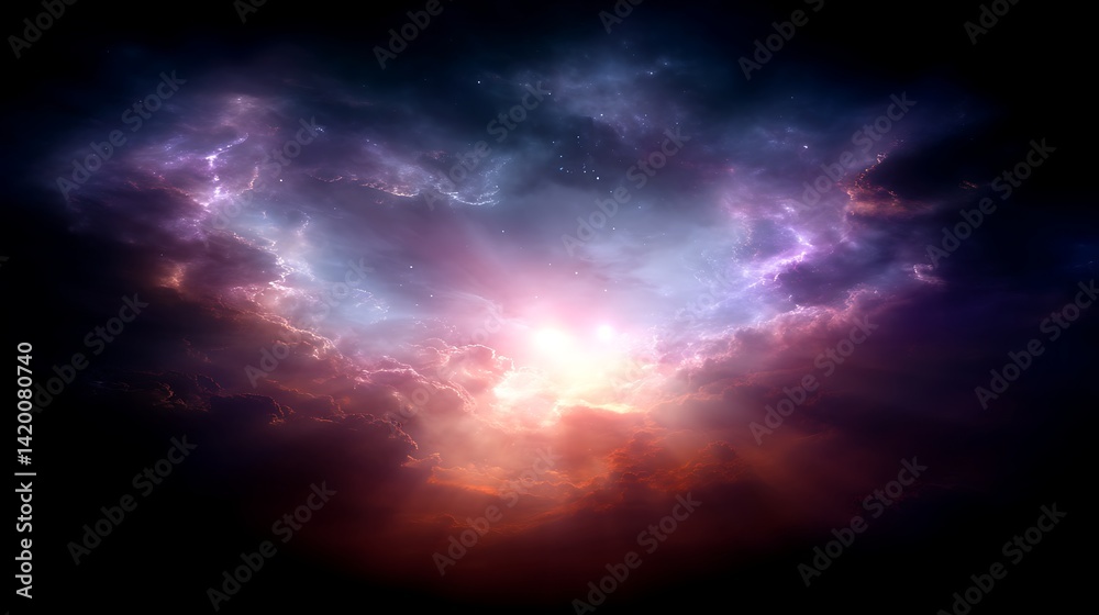 Fototapeta premium Divine Cosmic Radiance Illuminated Celestial Phenomenon Space Exploration Mystical Universe Energy