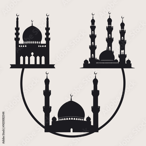 mosque in black and white