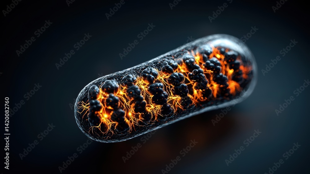 DNA helix intertwined with mitochondria, illustrating their crucial role in cellular inheritance DNA helix intertwined with mitochondria, illustrating their crucial role in cellular inheritance