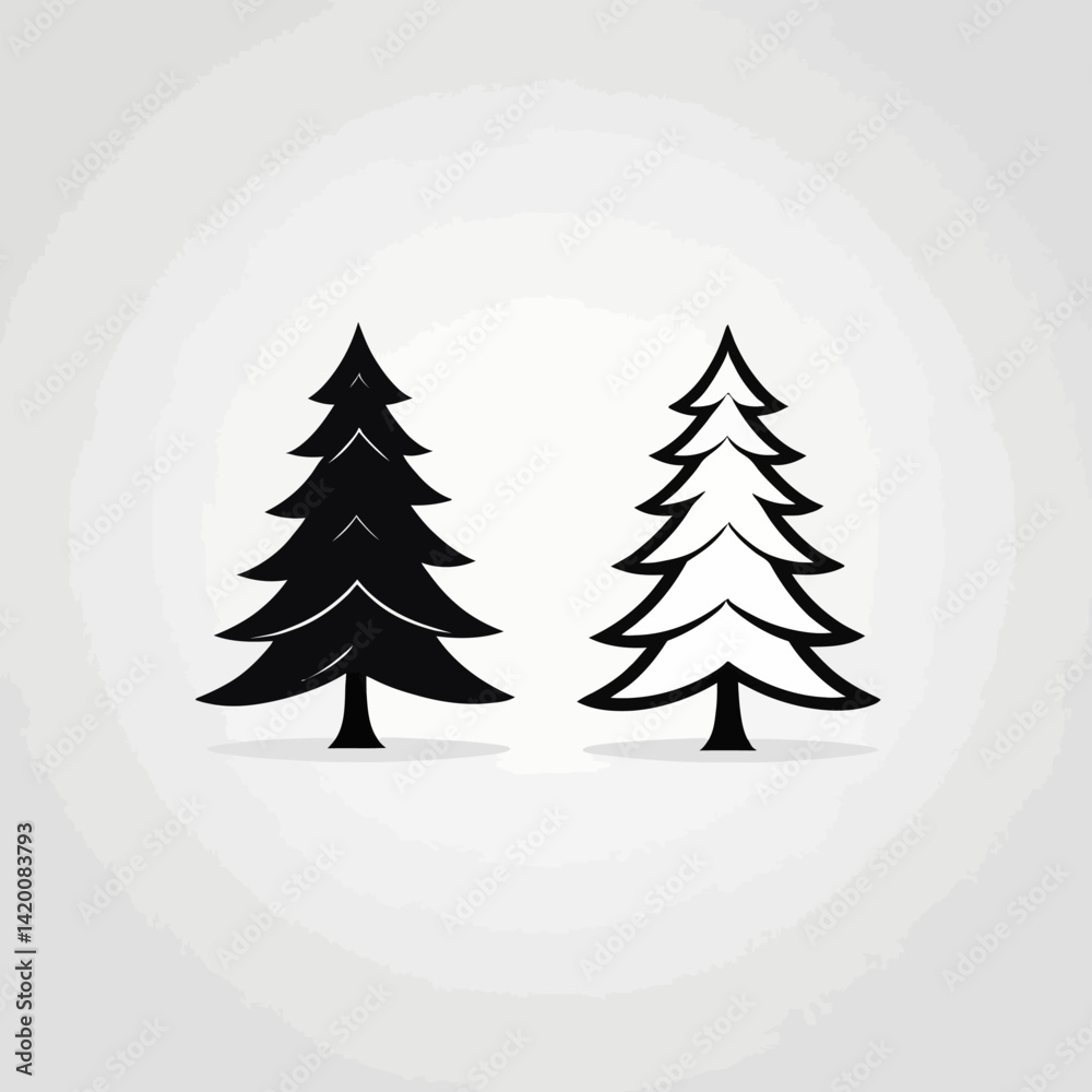 Obraz premium set of christmas trees