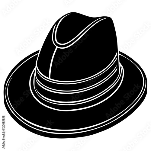 set of black Cowboy hat logo icon design vector illustration, Eps file 
