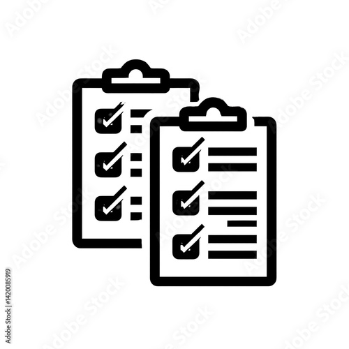 Dual Checklist Icons Representing Task Management and Productivity in a Professional Environment.