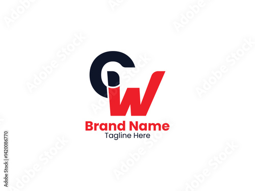 Creative modern initial letter CW logo vector