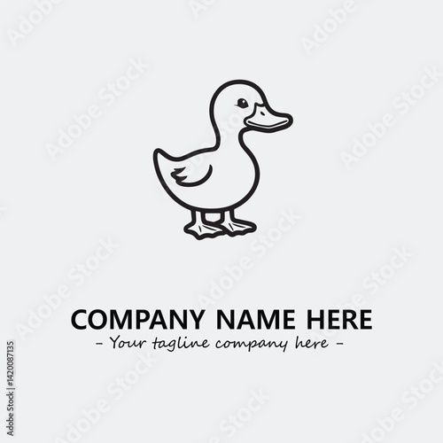 Duck illustration black and white for logo company vector image
