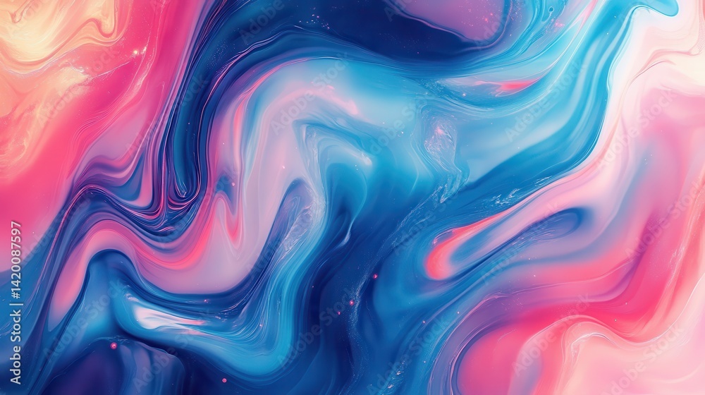 Fototapeta premium Vibrant abstract swirls of color blend in a captivating design.