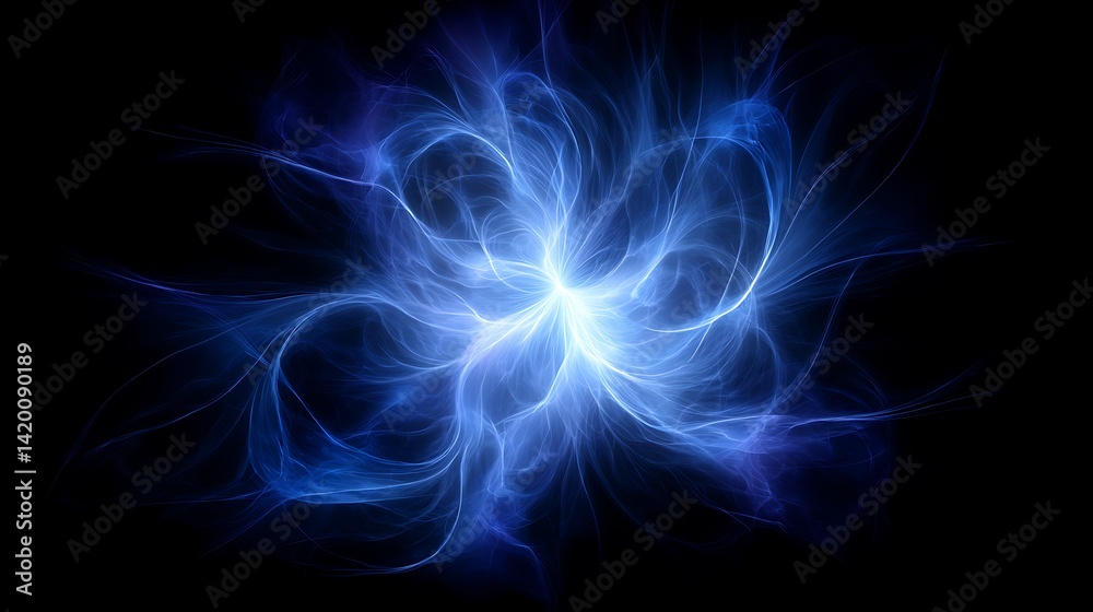 Electric Blue Energy Flow Abstract Background Design for Creative Projects and Visual Display.