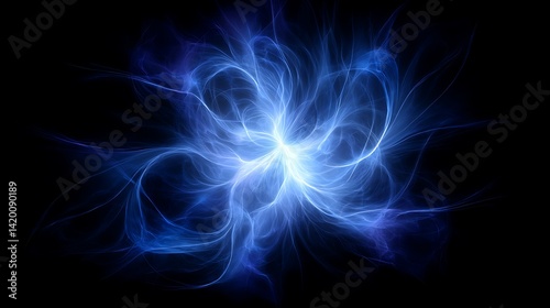 Obraz na płótnie Electric Blue Energy Flow Abstract Background Design for Creative Projects and Visual Display. w salonie