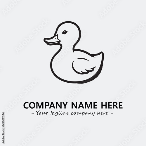 Duck illustration black and white for logo company vector image
