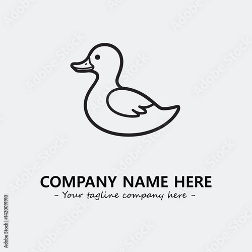Duck illustration black and white for logo company vector image
