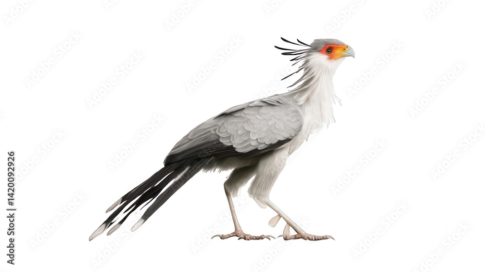 Realistic Secretary Bird Standing Transparent Background Realistic Secretary Bird Standing Transparent Background
