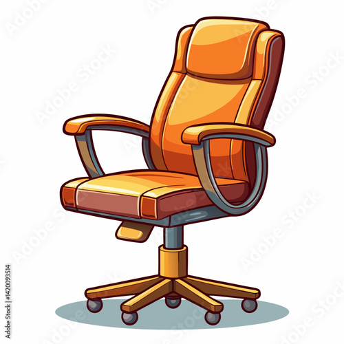 Operator chair with armrest white background