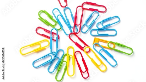 Colorful Paper Clips in Artistic Arrangement