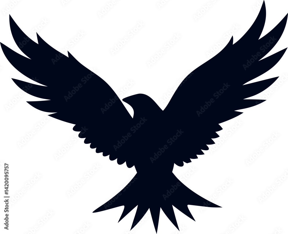 Fototapeta premium Silhouette Crow Vector Set – Black Bird Clipart Designs for Tattoos, Logos, and Art