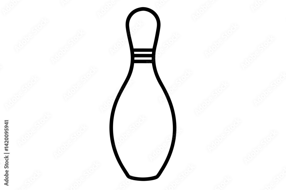 Bowling pin vector silhouette illustration isolated on white background Bowling pin vector silhouette illustration isolated on white background